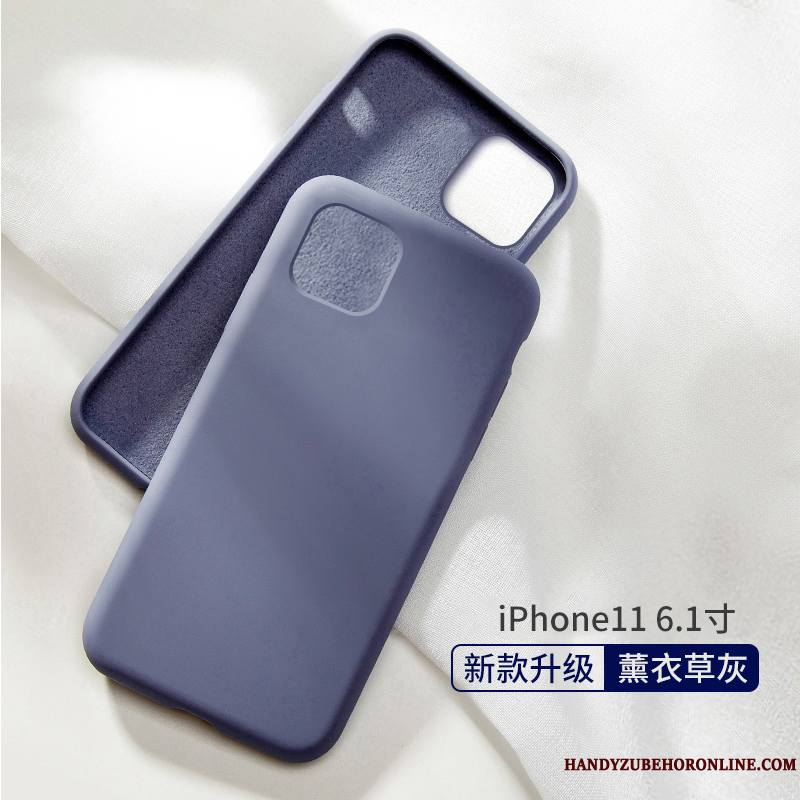 iPhone 11 Silicone Nouveau Jaune Incassable Tout Compris Délavé En Daim Coque De Téléphone