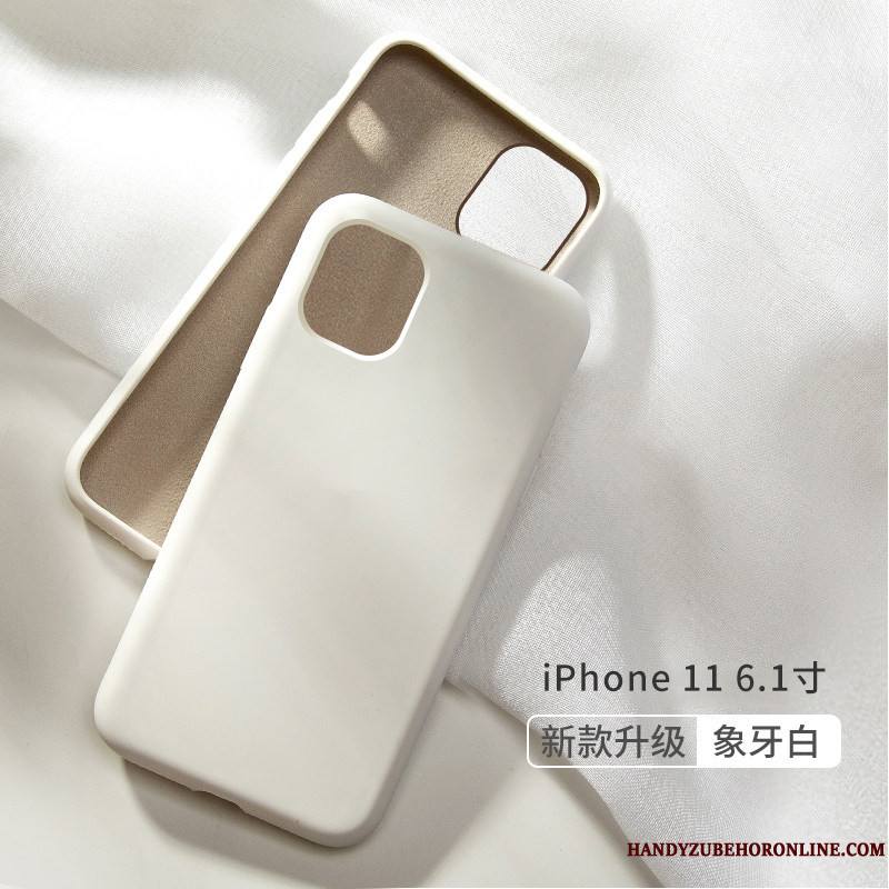 iPhone 11 Silicone Nouveau Jaune Incassable Tout Compris Délavé En Daim Coque De Téléphone