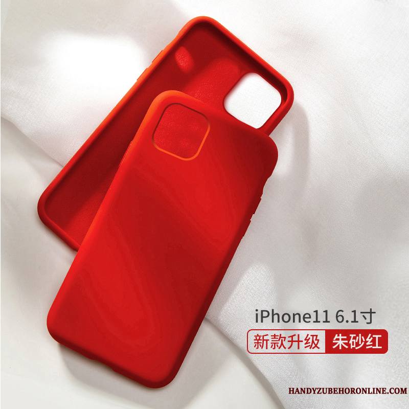 iPhone 11 Silicone Nouveau Jaune Incassable Tout Compris Délavé En Daim Coque De Téléphone