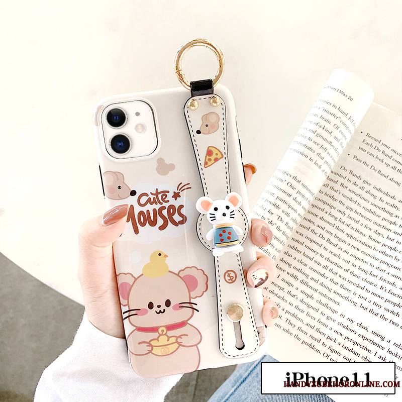 iPhone 11 Tout Compris Incassable Silicone Coque De Téléphone Rose Charmant Dessin Animé