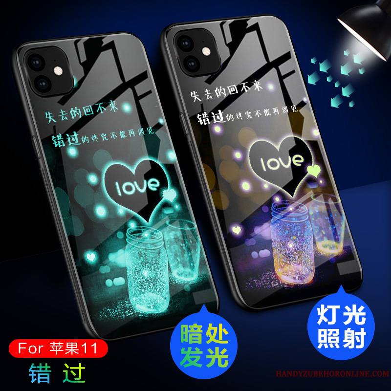 iPhone 11 Verre Trempé Nouveau Lumineuses Étui Coque De Téléphone Personnalité Incassable