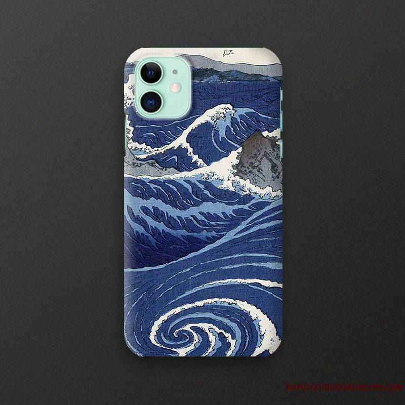 iPhone 11 Vert Foncé Protection Art Étoile Coque Étui Peinture À L'huile