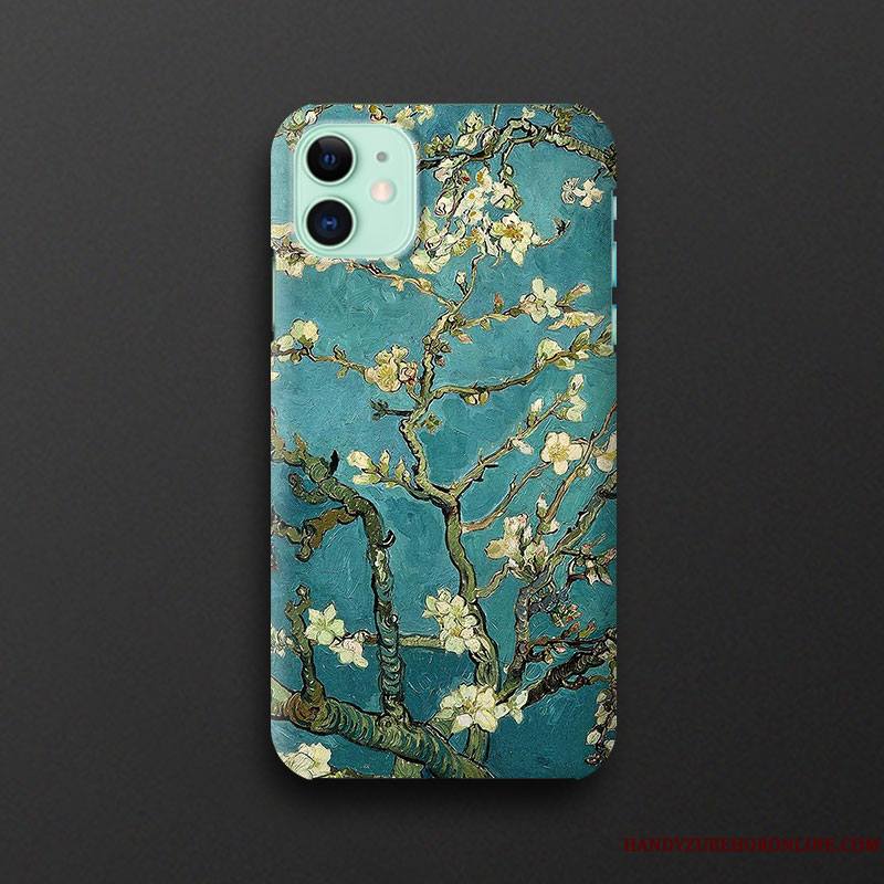 iPhone 11 Vert Foncé Protection Art Étoile Coque Étui Peinture À L'huile