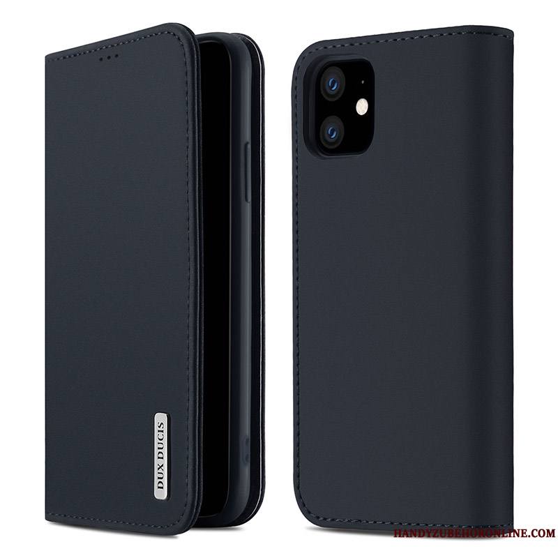 iPhone 11 Étui Incassable Téléphone Portable Coque De Téléphone Tout Compris Cuir Véritable Étui En Cuir