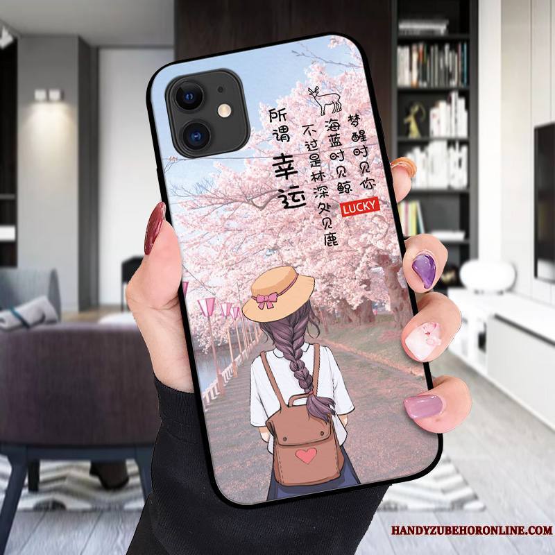 iPhone 12 Charmant Coque De Téléphone Personnalité Dessin Animé Délavé En Daim Cuir Gaufrage