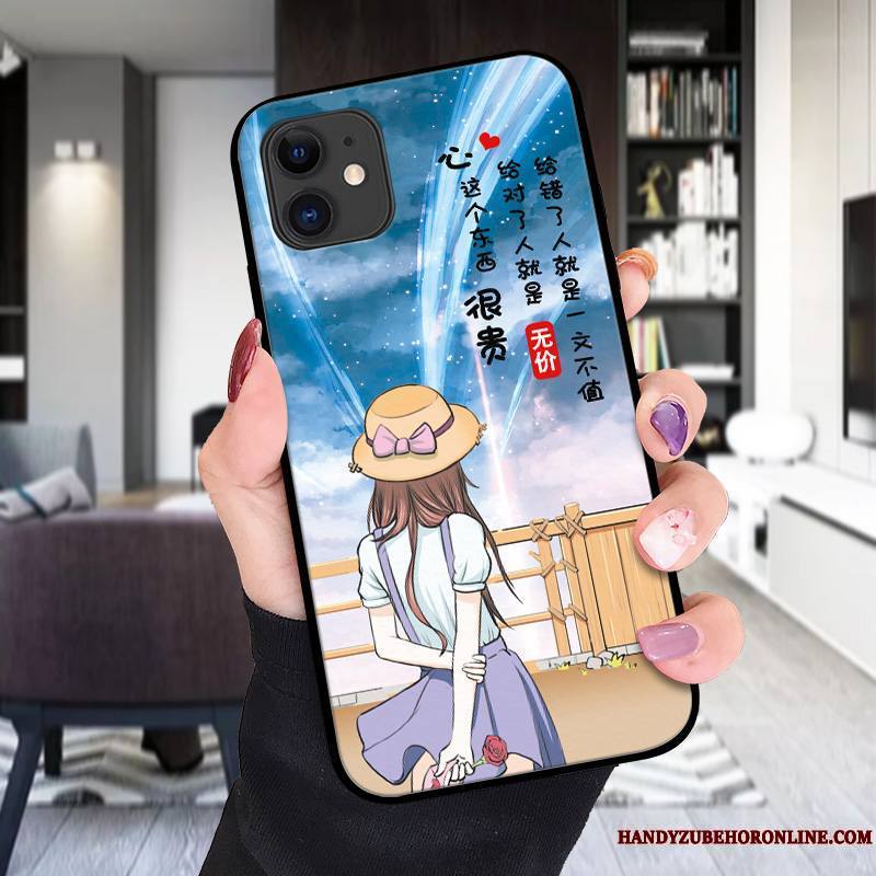 iPhone 12 Charmant Coque De Téléphone Personnalité Dessin Animé Délavé En Daim Cuir Gaufrage