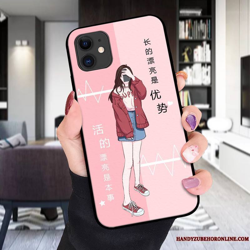 iPhone 12 Charmant Coque De Téléphone Personnalité Dessin Animé Délavé En Daim Cuir Gaufrage