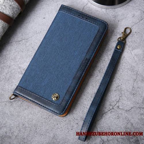 iPhone 12 Coque Denim Étui Ornements Suspendus Créatif Carte Étui En Cuir Incassable