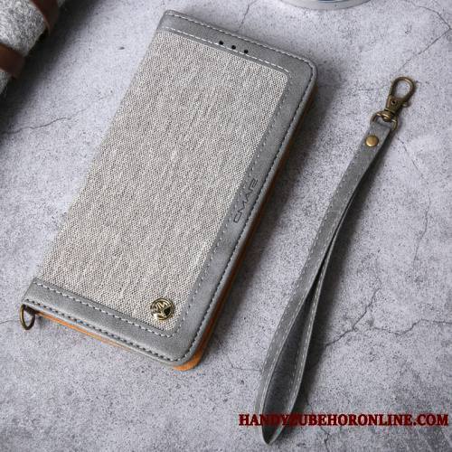 iPhone 12 Coque Denim Étui Ornements Suspendus Créatif Carte Étui En Cuir Incassable