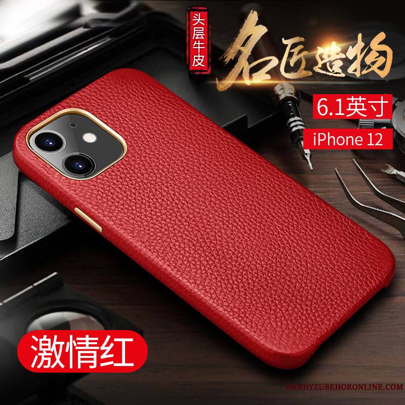 iPhone 12 Coque Luxe Créatif Net Rouge Simple Petit Nouveau Noir