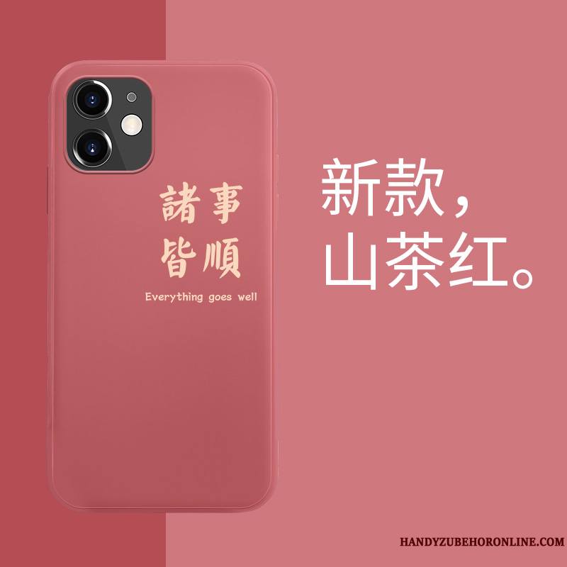 iPhone 12 Créatif Rouge Tout Compris Nouveau Silicone Coque De Téléphone