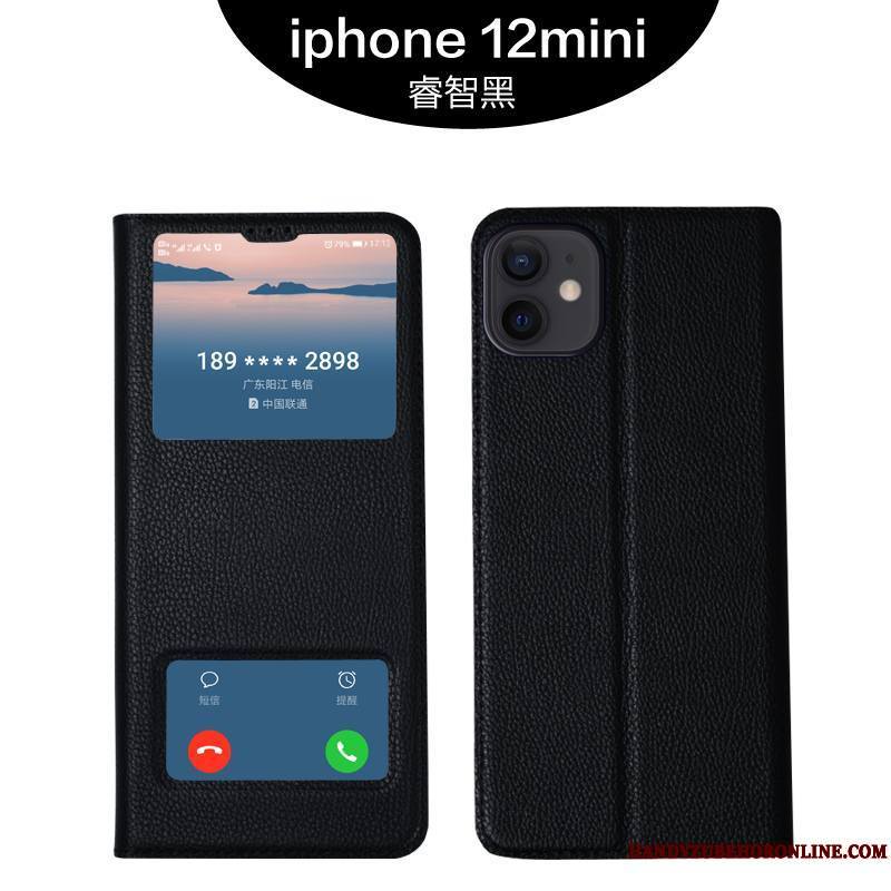 iPhone 12 Mini Cuir Coque De Téléphone Étui En Cuir Luxe Qualité Protection Cuir Véritable