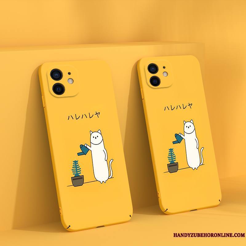 iPhone 12 Mini Marque De Tendance Délavé En Daim Jaune Coque Difficile Très Mince De Téléphone