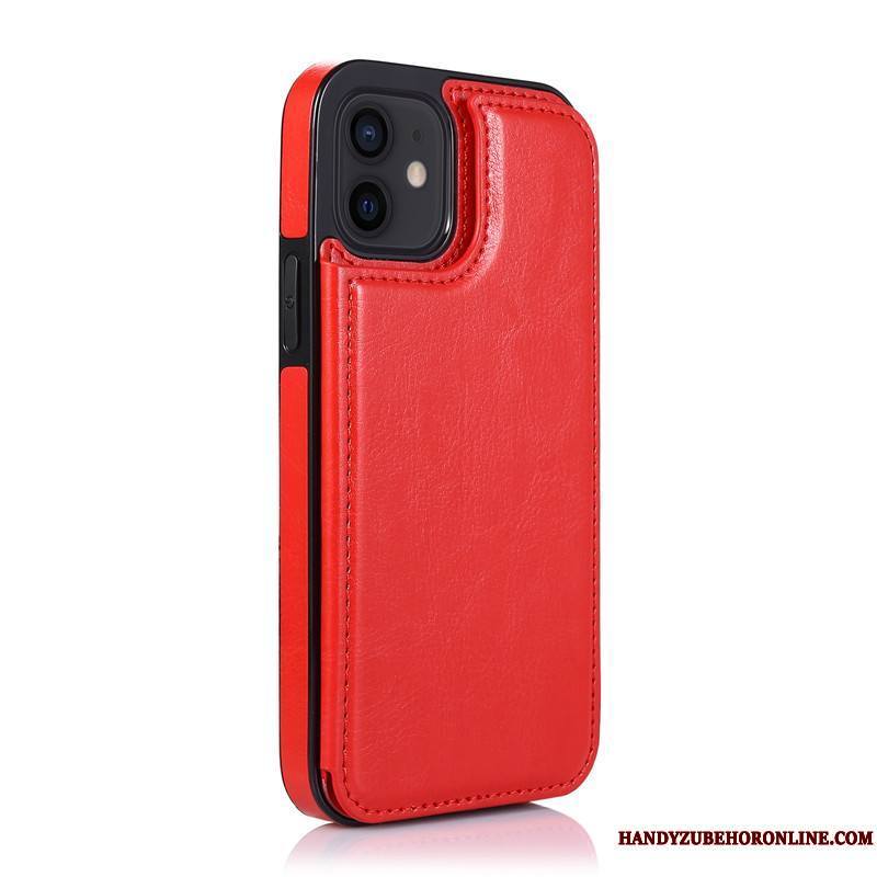 iPhone 12 Mini Noir Étui En Cuir Coque De Téléphone Tendance Carte