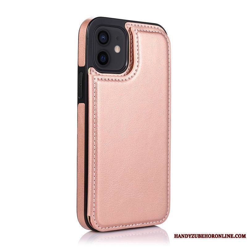 iPhone 12 Mini Noir Étui En Cuir Coque De Téléphone Tendance Carte