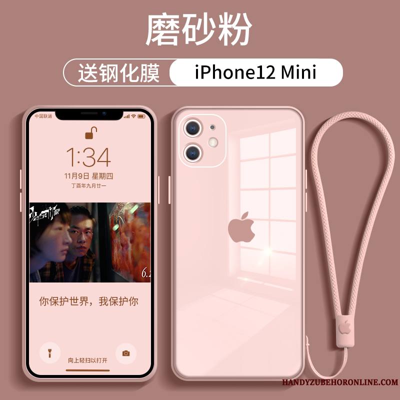 iPhone 12 Mini Étui Protection Marque De Tendance Coque De Téléphone Net Rouge Violet Incassable