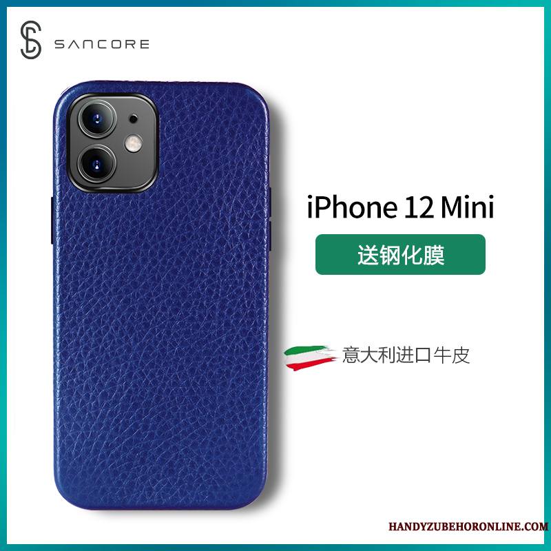 iPhone 12 Mini Étui Tout Compris Net Rouge Luxe Coque De Téléphone Tendance Cuir