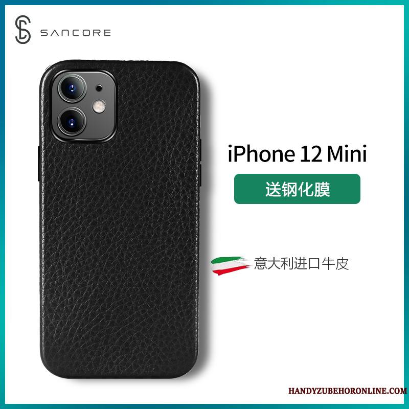 iPhone 12 Mini Étui Tout Compris Net Rouge Luxe Coque De Téléphone Tendance Cuir