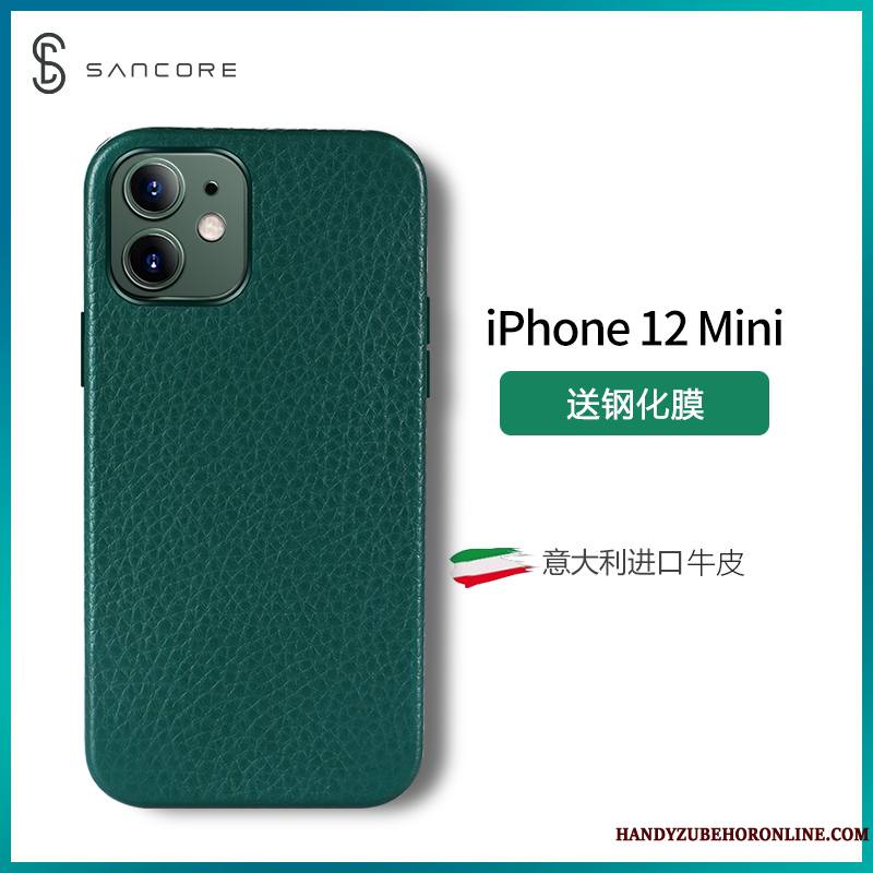 iPhone 12 Mini Étui Tout Compris Net Rouge Luxe Coque De Téléphone Tendance Cuir