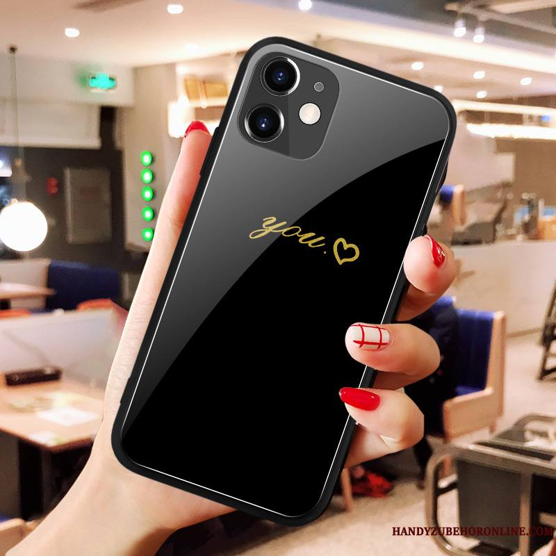 iPhone 12 Personnalité Difficile Nouveau Incassable Coque Amour Verre