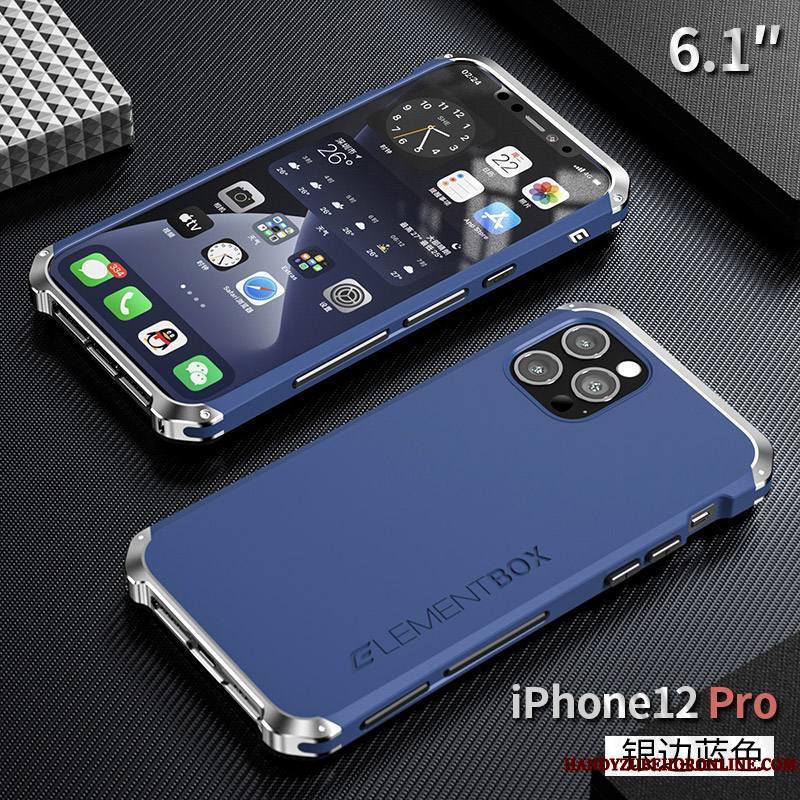 iPhone 12 Pro Border Métal Coque Protection Nouveau De Téléphone Silicone