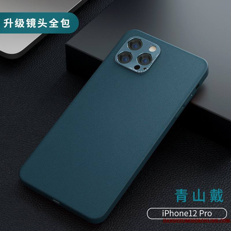 iPhone 12 Pro Coque Bleu Luxe Tout Compris Marque De Tendance Très Mince Nouveau Net Rouge