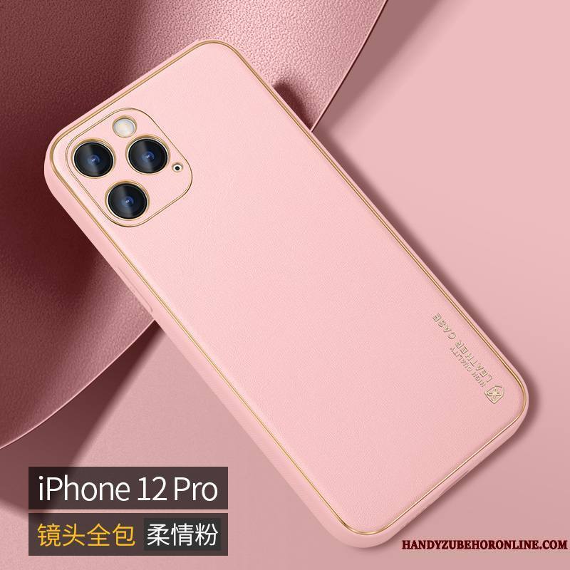 iPhone 12 Pro Coque Incassable Rose Étui Nouveau Personnalité Créatif Net Rouge