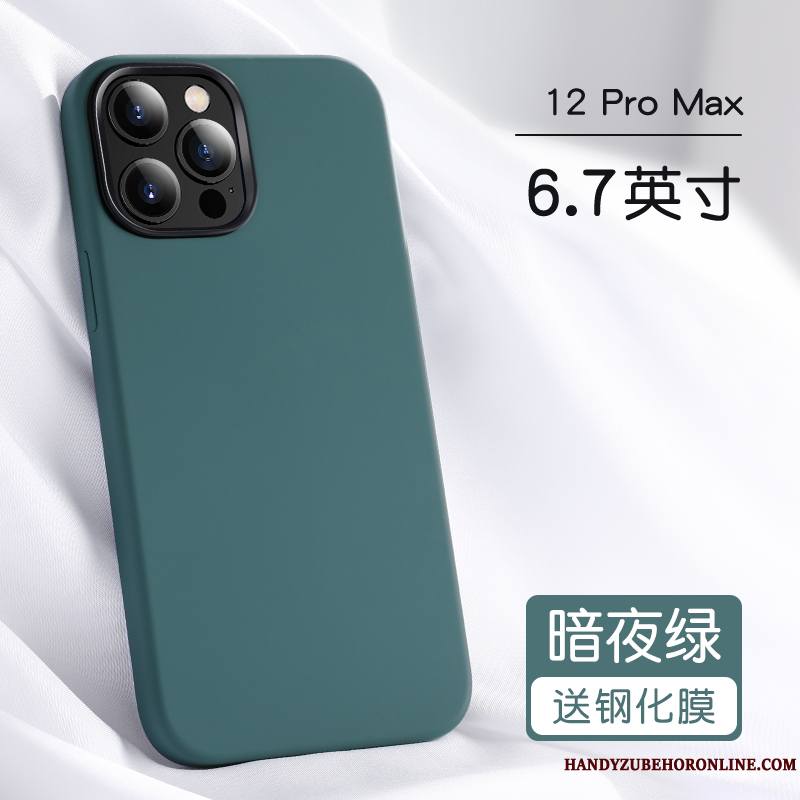 iPhone 12 Pro Max Coque De Téléphone Silicone Bleu Marque De Tendance Étui Personnalité Nouveau