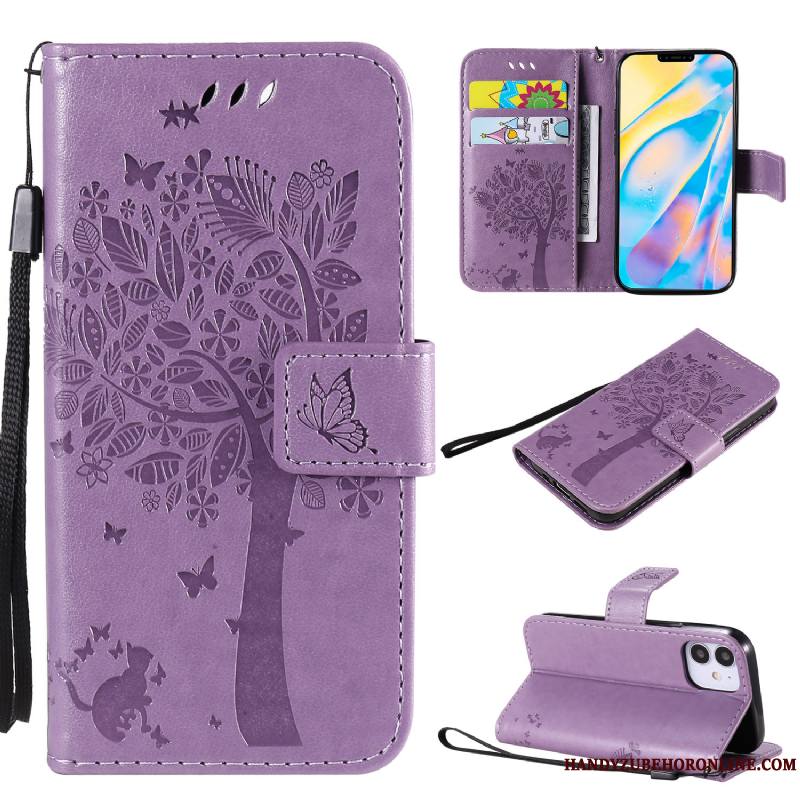 iPhone 12 Pro Max Étui En Cuir Protection Peinture Rose Coque De Téléphone Incassable Dessin Animé