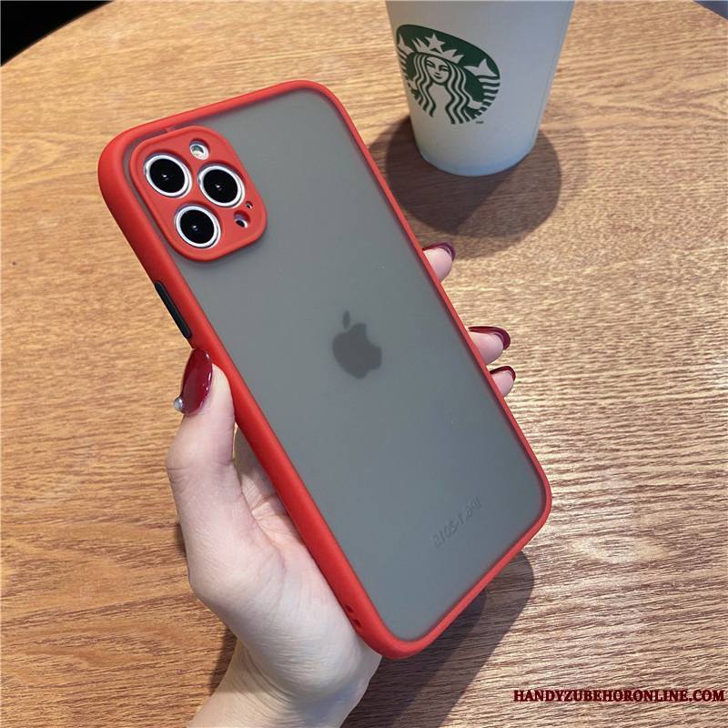 iPhone 12 Pro Net Rouge Bleu Incassable Simple Nouveau Luxe Coque De Téléphone