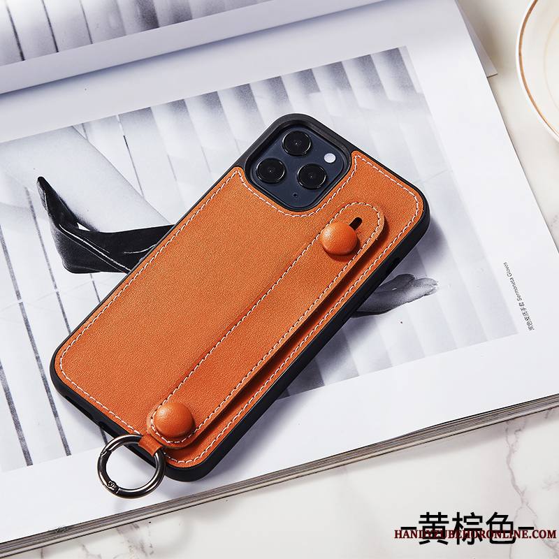 iPhone 12 Pro Personnalité Créatif Fluide Doux Tendance Incassable Cuir Véritable Coque