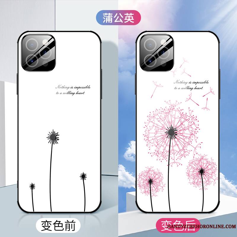 iPhone 12 Pro Silicone Blanc Créatif Luxe Très Mince Verre Coque De Téléphone