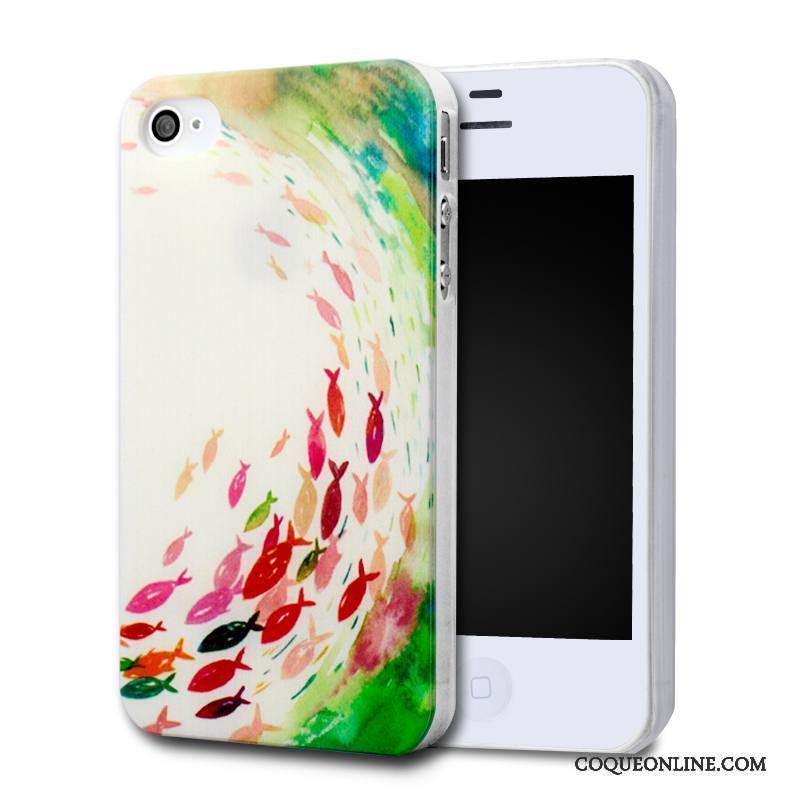 iPhone 4/4s Coque De Téléphone Blanc Dessin Animé Tout Compris Peinture Étui Difficile