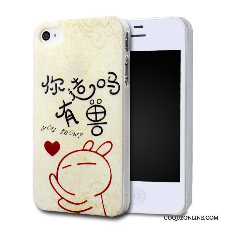 iPhone 4/4s Coque De Téléphone Blanc Dessin Animé Tout Compris Peinture Étui Difficile