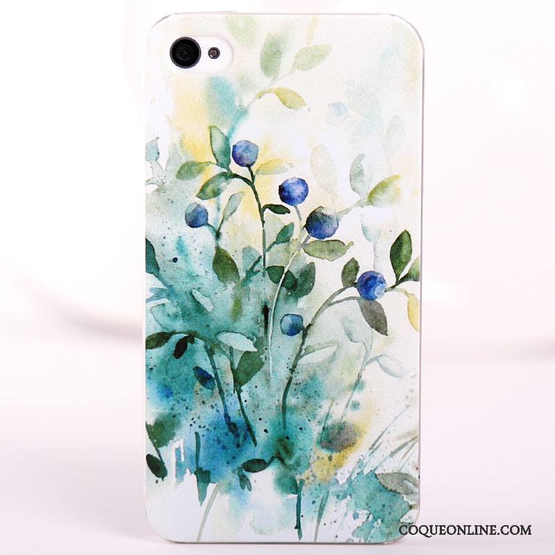 iPhone 4/4s Coque Difficile Bleu Téléphone Portable Dessin Animé Peinture Protection Étui