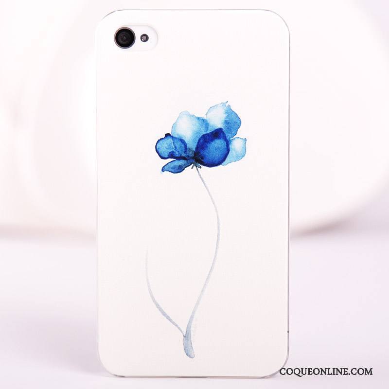 iPhone 4/4s Coque Difficile Bleu Téléphone Portable Dessin Animé Peinture Protection Étui