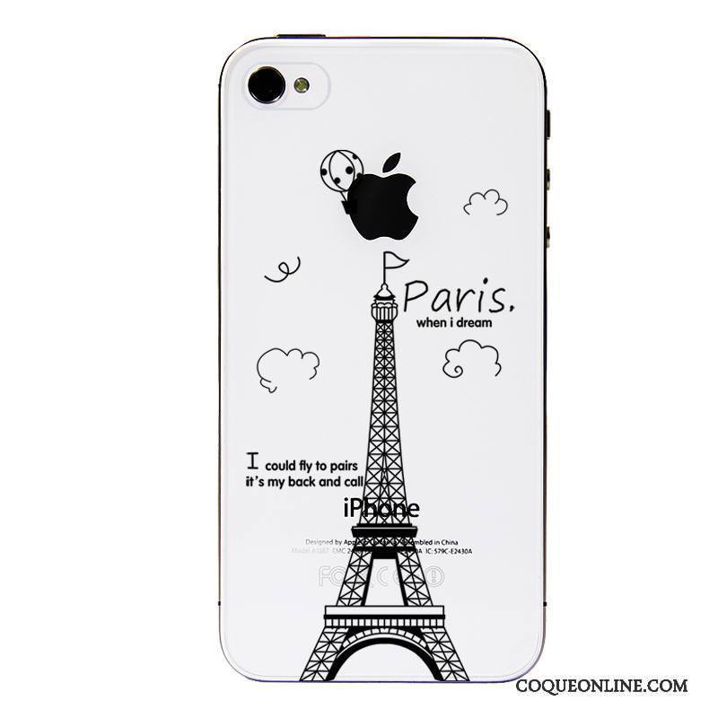 iPhone 4/4s Coque Fluide Doux Vert Étui Tout Compris Dessin Animé Transparent