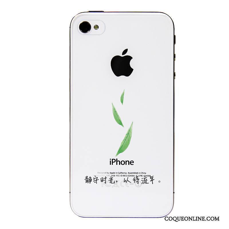 iPhone 4/4s Coque Fluide Doux Vert Étui Tout Compris Dessin Animé Transparent