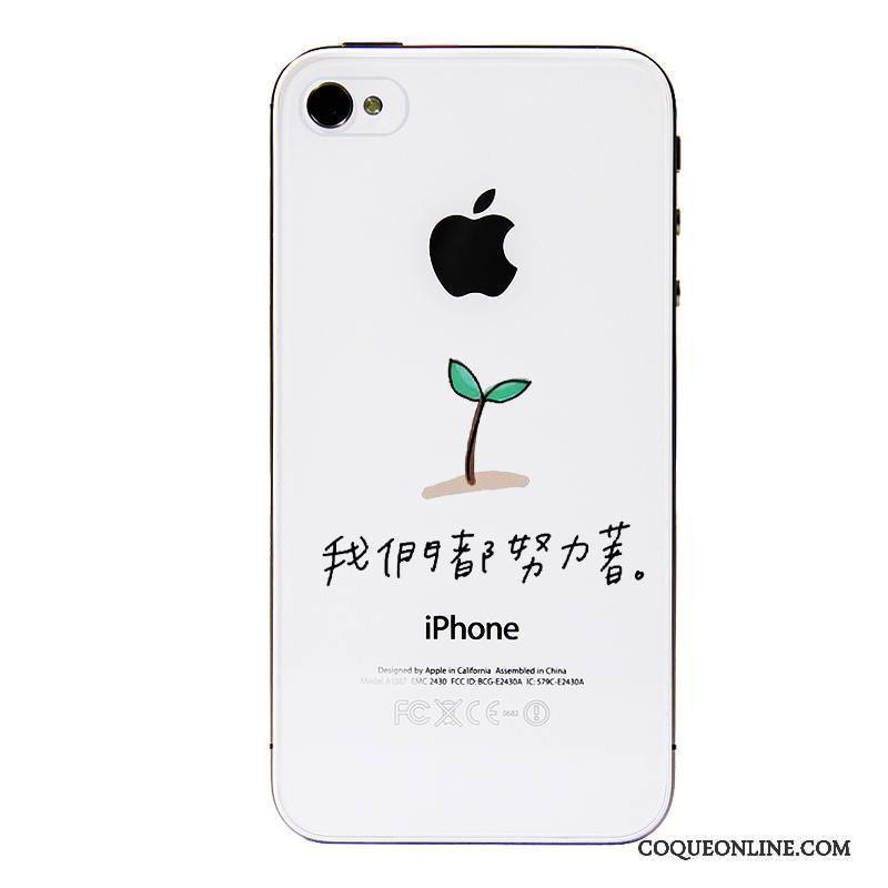 iPhone 4/4s Coque Fluide Doux Vert Étui Tout Compris Dessin Animé Transparent