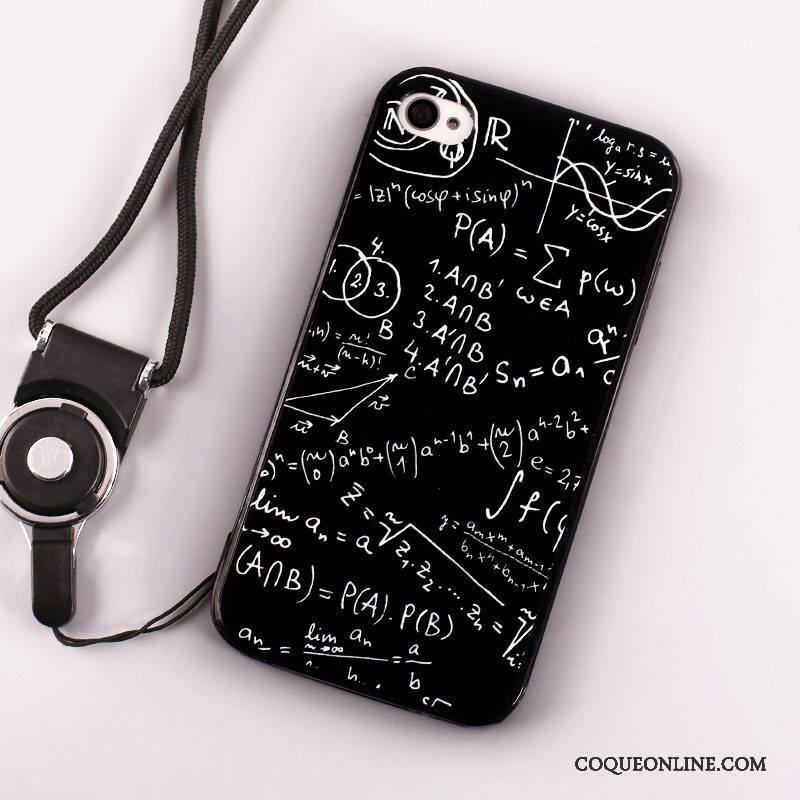 iPhone 4/4s Coque Incassable Tout Compris Noir Ornements Suspendus Silicone Protection Peinture