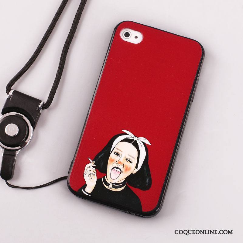 iPhone 4/4s Coque Incassable Tout Compris Noir Ornements Suspendus Silicone Protection Peinture