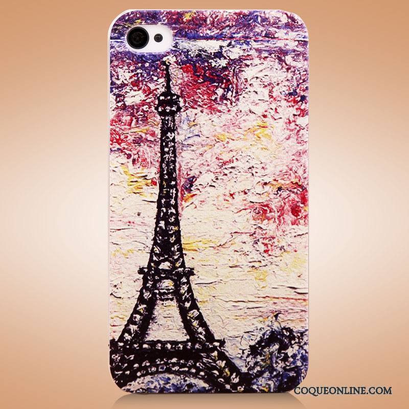 iPhone 4/4s Coque Étui Couvercle Arrière Légère Strass Peinture Bleu Tendance