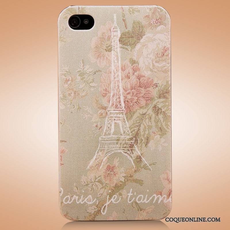 iPhone 4/4s Coque Étui Couvercle Arrière Légère Strass Peinture Bleu Tendance