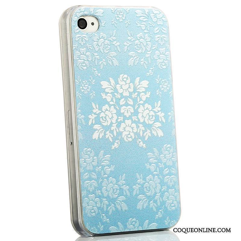 iPhone 4/4s Gaufrage Tendance Délavé En Daim Bleu Coque Très Mince Dessin Animé