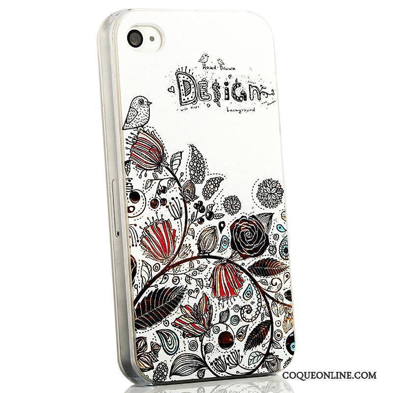 iPhone 4/4s Gaufrage Tendance Délavé En Daim Bleu Coque Très Mince Dessin Animé