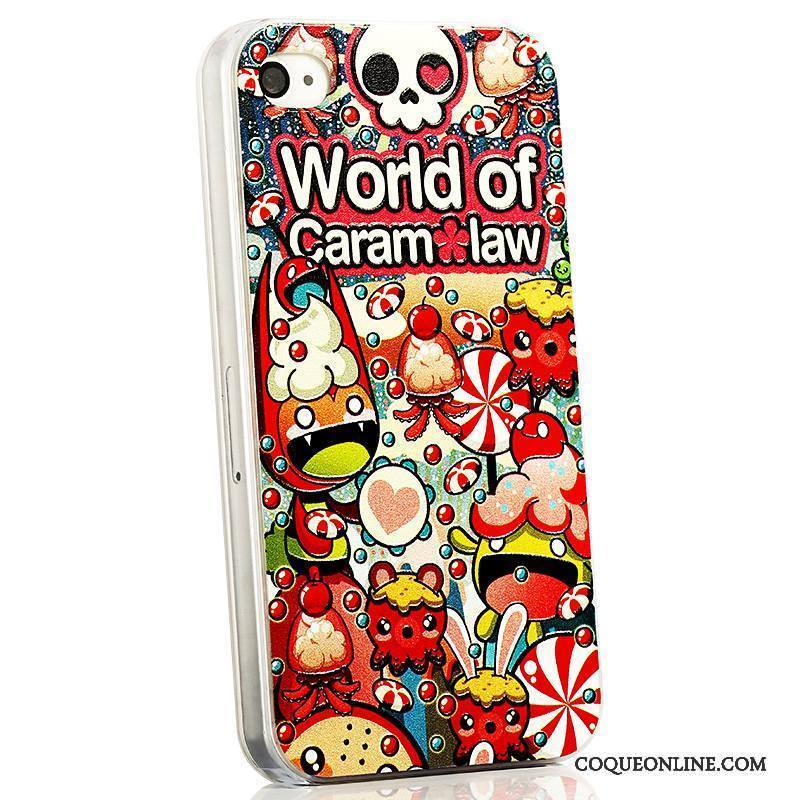 iPhone 4/4s Gaufrage Tendance Délavé En Daim Bleu Coque Très Mince Dessin Animé