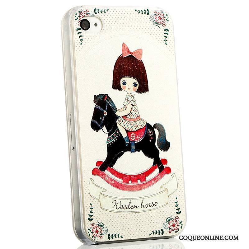 iPhone 4/4s Gaufrage Tendance Délavé En Daim Bleu Coque Très Mince Dessin Animé