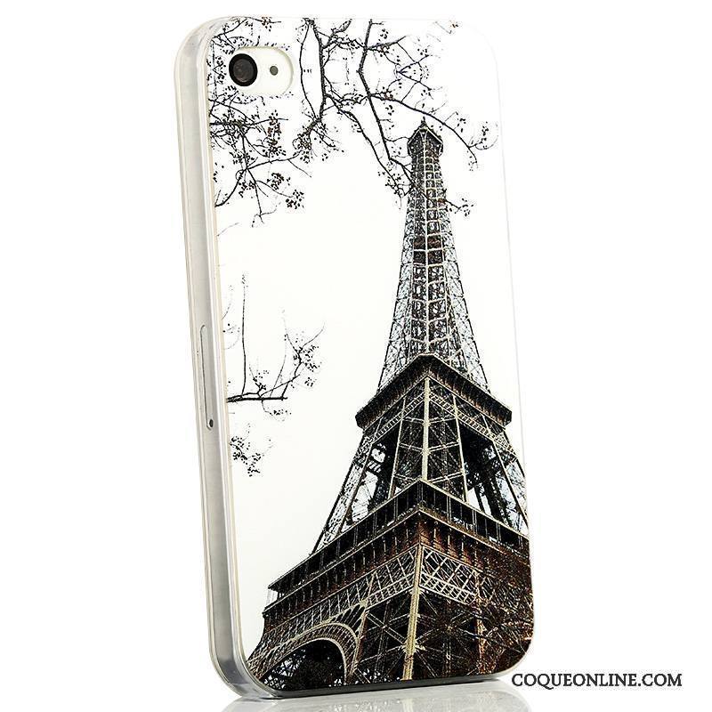 iPhone 4/4s Gaufrage Tendance Délavé En Daim Bleu Coque Très Mince Dessin Animé