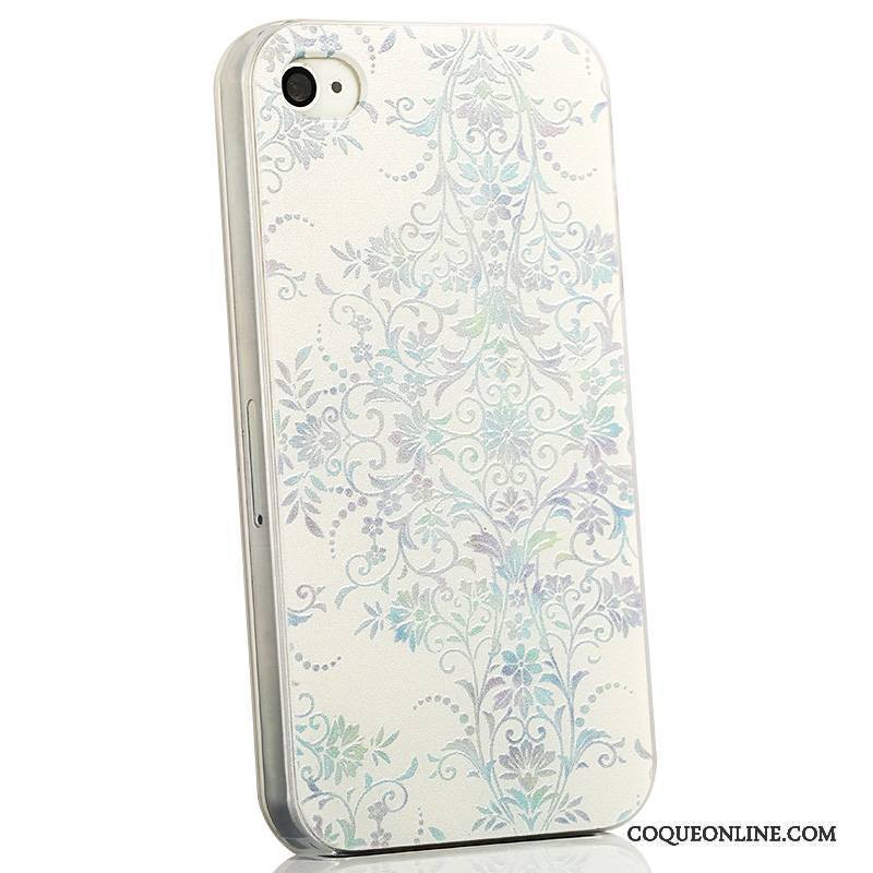 iPhone 4/4s Gaufrage Tendance Délavé En Daim Bleu Coque Très Mince Dessin Animé