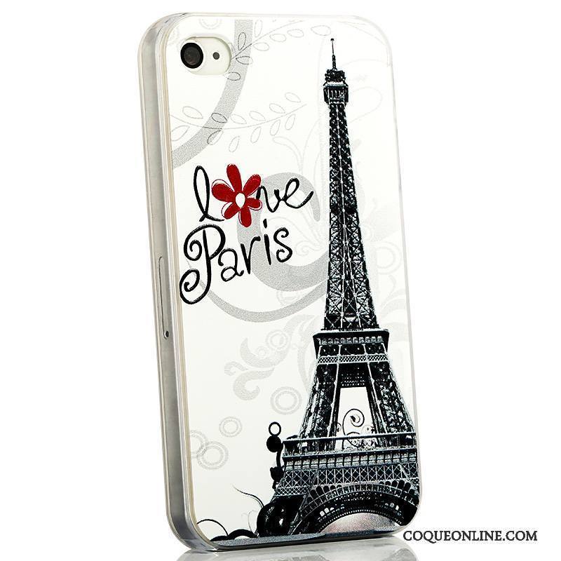 iPhone 4/4s Gaufrage Tendance Délavé En Daim Bleu Coque Très Mince Dessin Animé